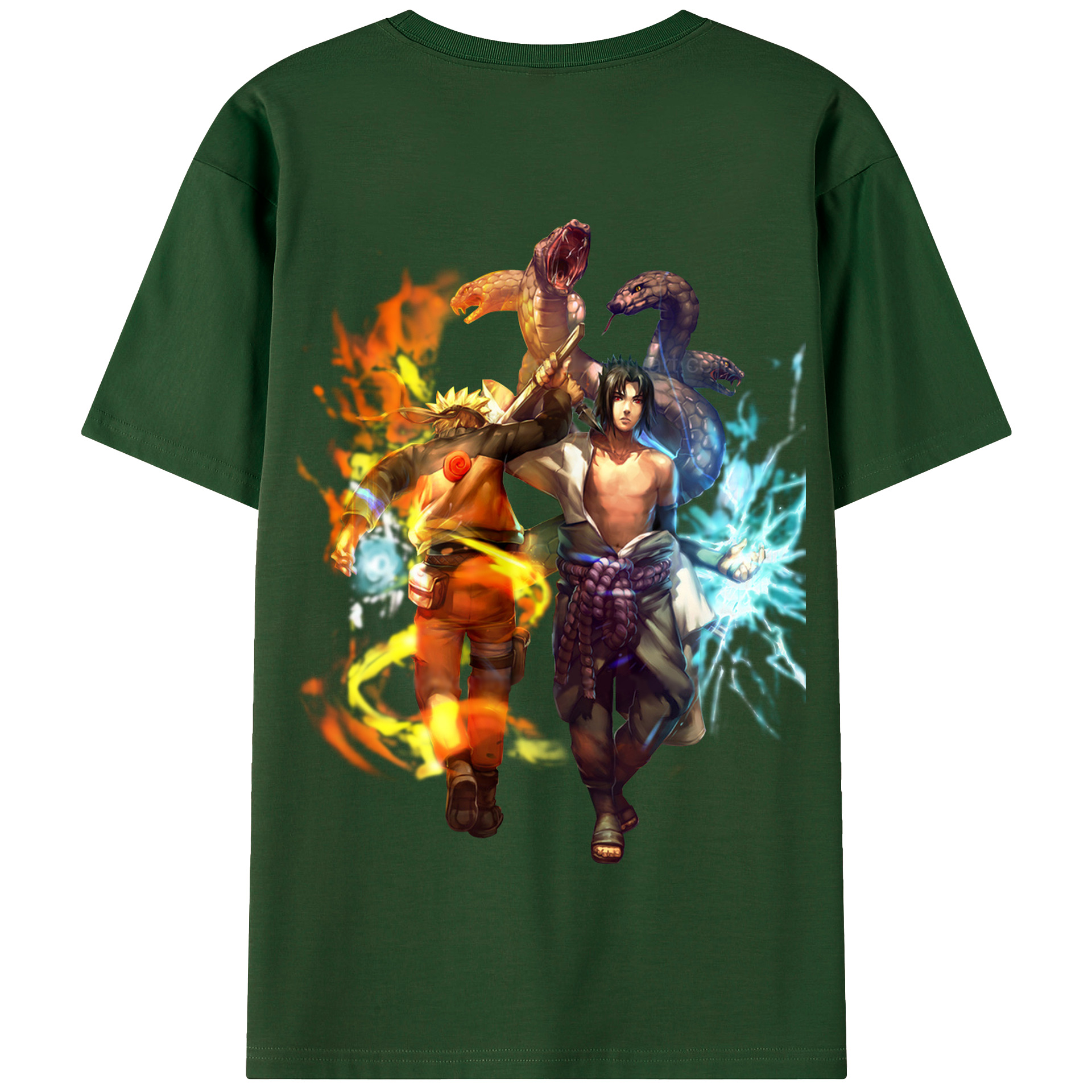 （画像用） NARUTO -ナルト- うちは サスケ Uchiha Sasuke 綿100％半袖Tシャツ（背面プリント）
